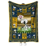 personalized west virginia mountaineers snoopy coach blue quilt blanket best selling