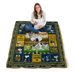 personalized west virginia mountaineers snoopy coach blue quilt blanket best selling