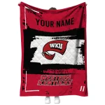 personalized western kentucky hilltoppers grunge patch red white quilt blanket best selling