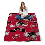 personalized western kentucky hilltoppers mickey football red quilt blanket best selling