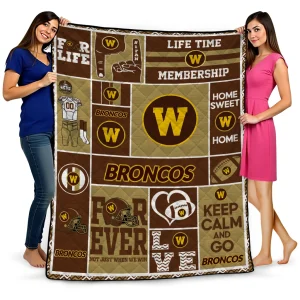 personalized western michigan broncos helmet passion brown quilt blanket best selling