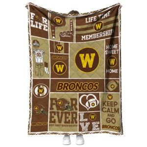 personalized western michigan broncos helmet passion brown quilt blanket fashion forward