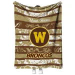 personalized western michigan broncos layered florals brown white quilt blanket best selling