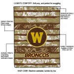 personalized western michigan broncos layered florals brown white quilt blanket best selling