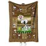 personalized western michigan broncos snoopy coach brown quilt blanket best selling