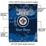 personalized winnipeg jets brushstroke layers blue quilt blanket best selling