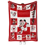 personalized wisconsin badgers mickey crimson red white quilt blanket best selling