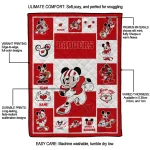 personalized wisconsin badgers mickey crimson red white quilt blanket best selling