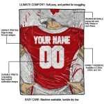 personalized wisconsin badgers player sketch red gray quilt blanket best selling