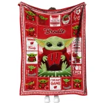 personalized wisconsin badgers yody baby pattern red quilt blanket best selling