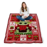 personalized wisconsin badgers yody baby pattern red quilt blanket best selling