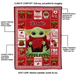 personalized wisconsin badgers yody baby pattern red quilt blanket best selling