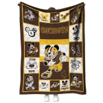 personalized wyoming cowboys mickey crimson brown white quilt blanket best selling
