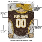 personalized wyoming cowboys player sketch brown gray quilt blanket best selling