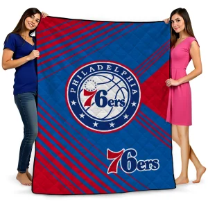 philadelphia 76ers arrow layers blue quilt blanket best selling