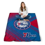 philadelphia 76ers arrow layers blue quilt blanket best selling