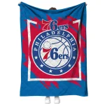 philadelphia 76ers block border blue quilt blanket best selling