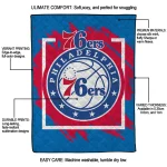 philadelphia 76ers block border blue quilt blanket best selling