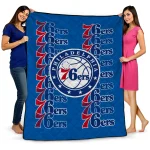 philadelphia 76ers bold red blue quilt blanket best selling