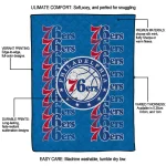 philadelphia 76ers bold red blue quilt blanket best selling