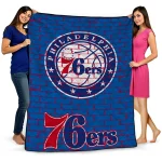 philadelphia 76ers brick grid blue quilt blanket best selling