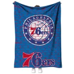 philadelphia 76ers brick grid blue quilt blanket best selling