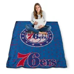 philadelphia 76ers brick grid blue quilt blanket best selling