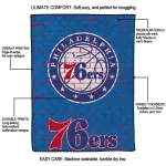 philadelphia 76ers brick grid blue quilt blanket best selling