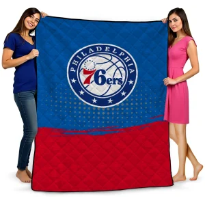 philadelphia 76ers dot illusion blue quilt blanket best selling