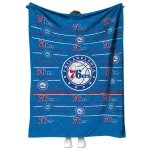 philadelphia 76ers handdrawn stripes blue quilt blanket best selling