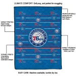 philadelphia 76ers handdrawn stripes blue quilt blanket best selling