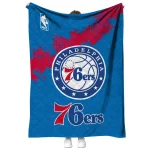 philadelphia 76ers nba grunge blue quilt blanket best selling