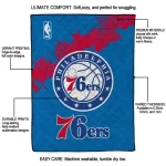 philadelphia 76ers nba grunge blue quilt blanket best selling