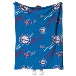 philadelphia 76ers sketch lines blue quilt blanket best selling