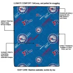 philadelphia 76ers sketch lines blue quilt blanket best selling