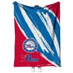 philadelphia 76ers stroke art blue white quilt blanket best selling