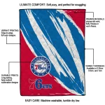 philadelphia 76ers stroke art blue white quilt blanket best selling