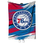 philadelphia 76ers wild lines blue white quilt blanket best selling