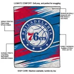 philadelphia 76ers wild lines blue white quilt blanket best selling