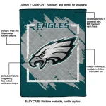 philadelphia eagles block border green quilt blanket best selling