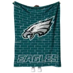 philadelphia eagles brick grid green quilt blanket best selling