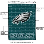 philadelphia eagles brick grid green quilt blanket best selling
