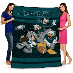 philadelphia eagles disney football green quilt blanket best selling