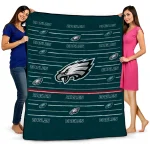 philadelphia eagles handdrawn stripes green quilt blanket best selling