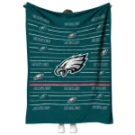 philadelphia eagles handdrawn stripes green quilt blanket best selling