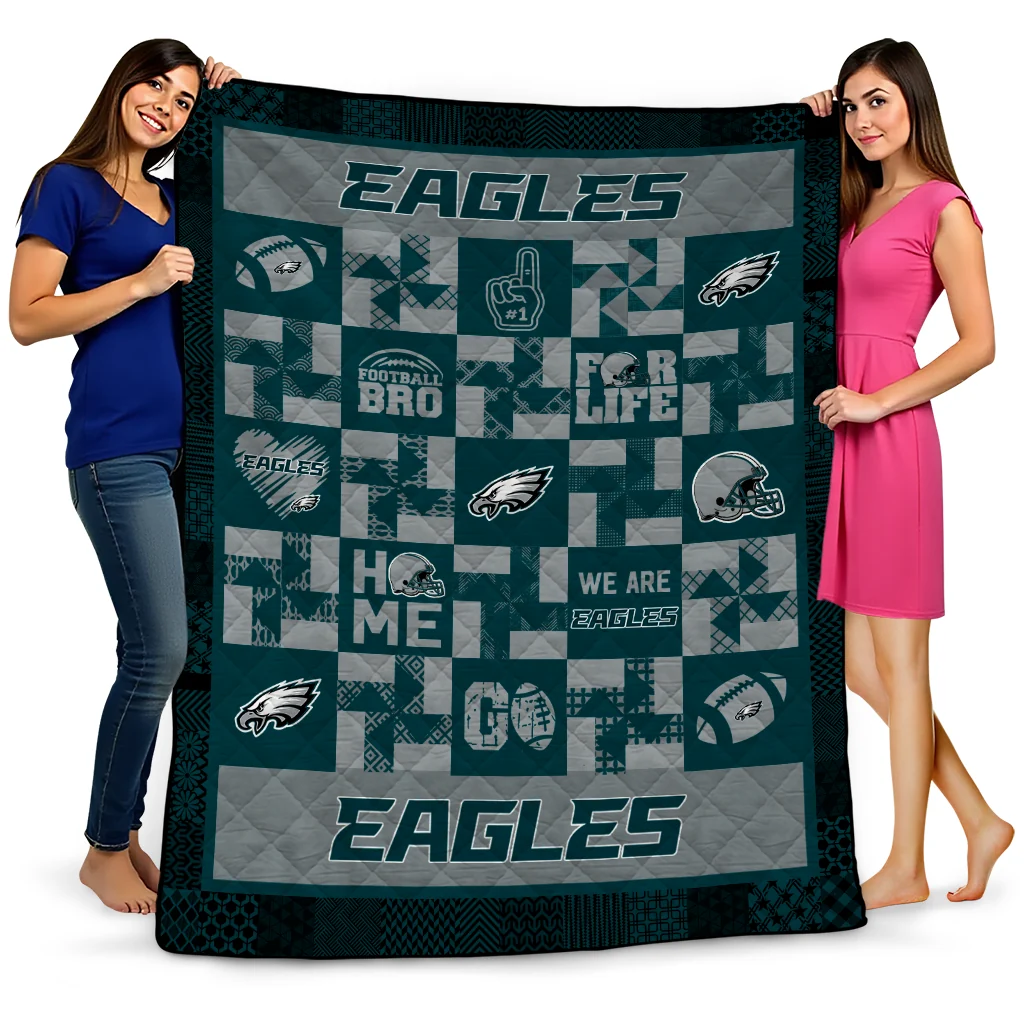 philadelphia eagles helmet heart green quilt blanket best selling philadelphia eagles helmet heart green quilt blanket best selling