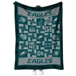 philadelphia eagles helmet heart green quilt blanket best selling