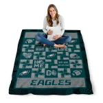 philadelphia eagles helmet heart green quilt blanket best selling