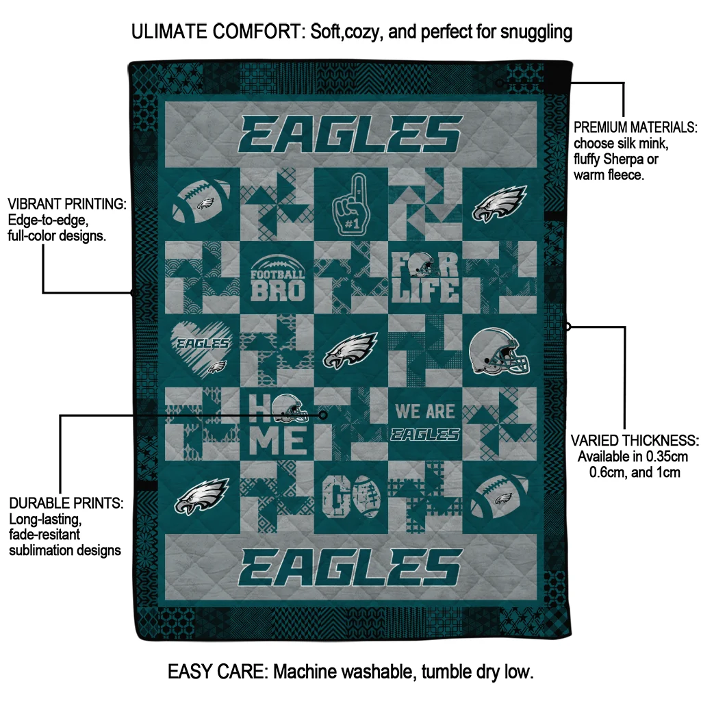 philadelphia eagles helmet heart green quilt blanket latest model philadelphia eagles helmet heart green quilt blanket latest model