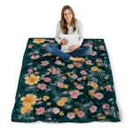 philadelphia eagles hibiscus foliage green quilt blanket best selling